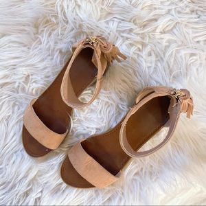 Blush ankle strap sandal